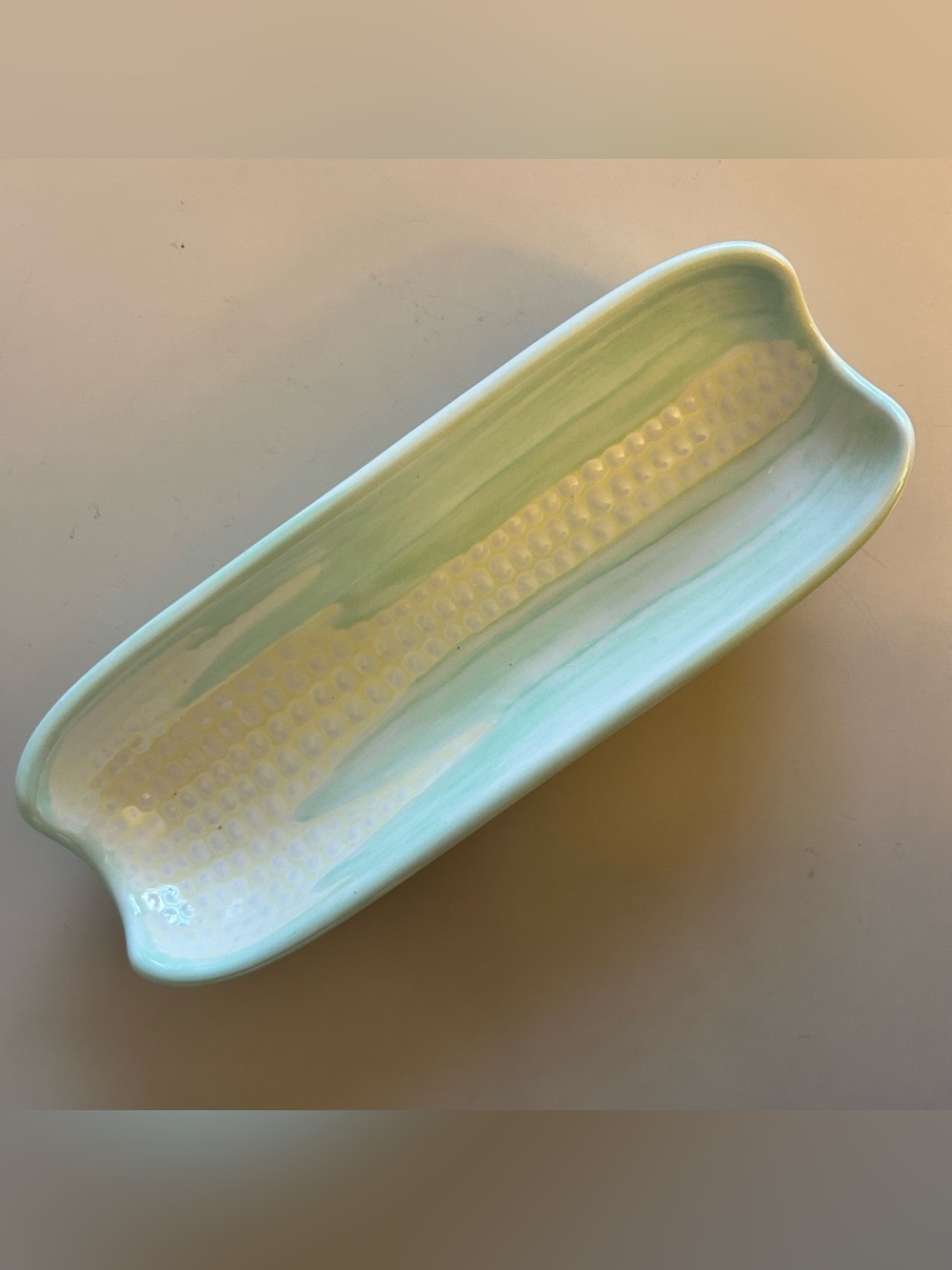 5/$25 Pfaltzgraff Corn On The Cob White Embossed Corn Motif Green Yellow